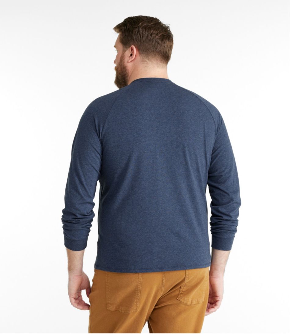 L.L.Bean Online | Men's Comfort Stretch Pima Tee Shirt, Long-Sleeve Henley