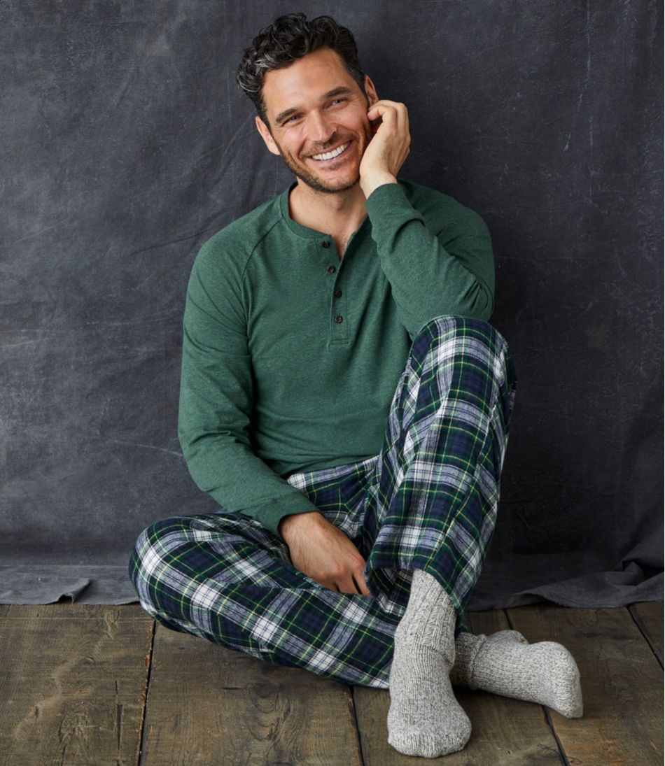 L.L.Bean Online | Men's Comfort Stretch Pima Tee Shirt, Long-Sleeve Henley