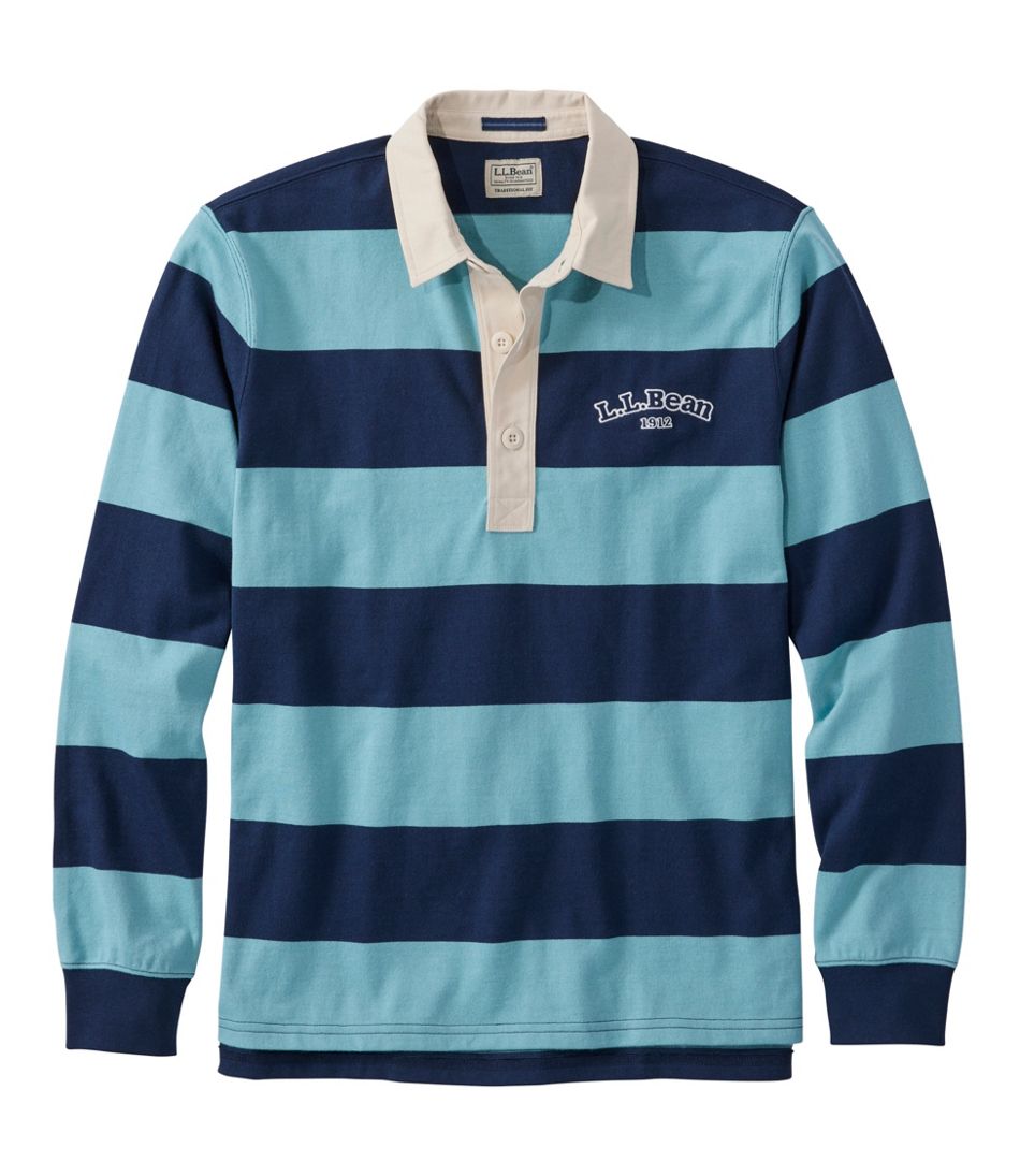 L.L.Bean Discount | Men's Bean's Vintage Soft Rugby, Stripe Embroidered