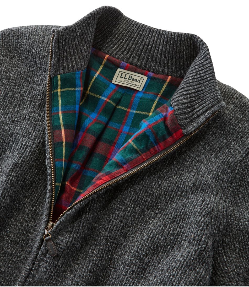 L.L.Bean For Sale | Men's Classic Ragg Wool Sweater, Full-Zip Flannel-Lined