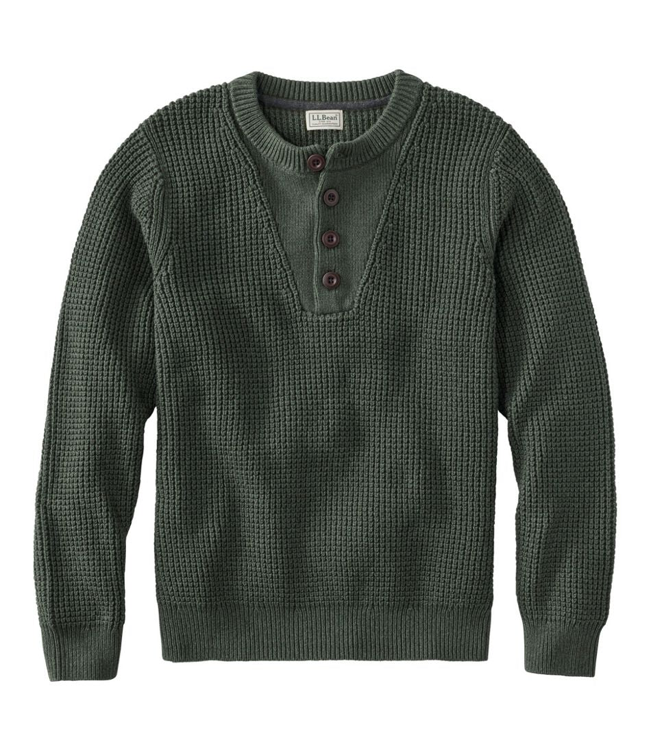 L.L.Bean Online | Men's Organic Cotton Waffle Sweater, Henley