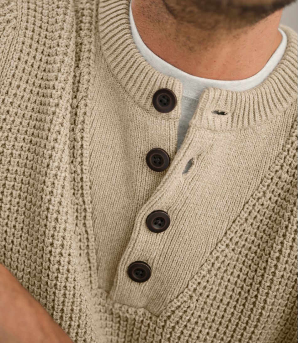 L.L.Bean Online | Men's Organic Cotton Waffle Sweater, Henley