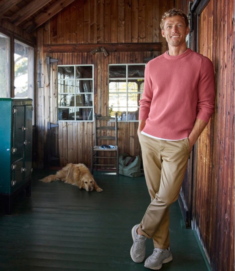 L.L.Bean Sale | Men's Sunwashed Textured Cotton Sweater, Crewneck