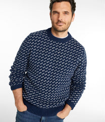 L.L.Bean For Sale | Men's Bean's Classic Ragg Wool Sweater, Crewneck, Bird's-Eye
