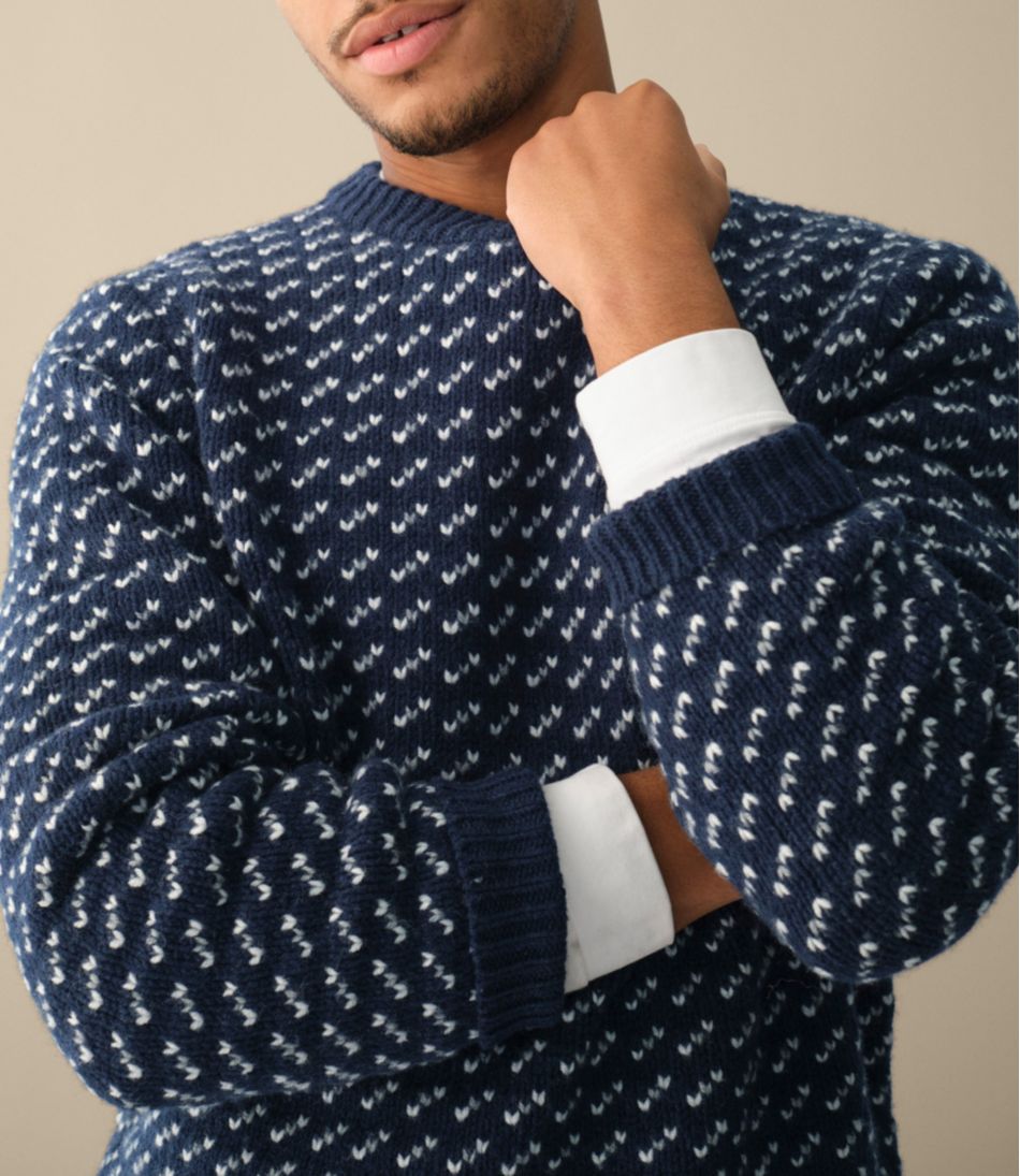 L.L.Bean For Sale | Men's Bean's Classic Ragg Wool Sweater, Crewneck, Bird's-Eye
