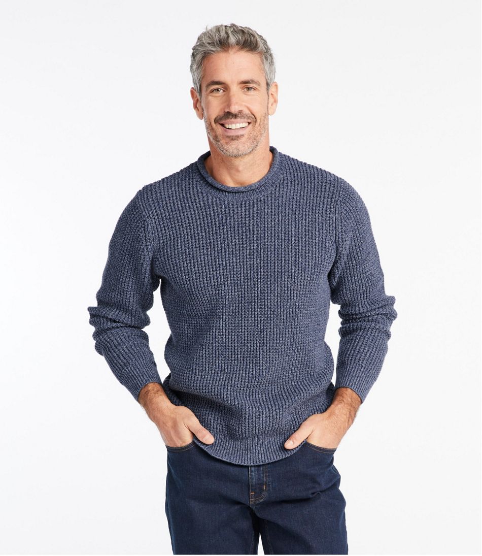 L.L.Bean New | Men's Organic Cotton Waffle Sweater, Rollneck Crew