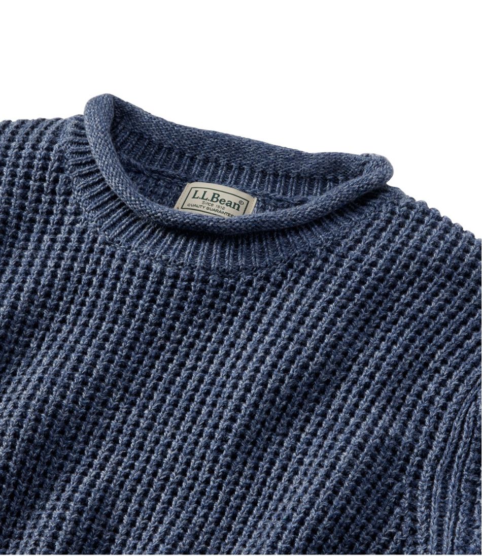 L.L.Bean New | Men's Organic Cotton Waffle Sweater, Rollneck Crew