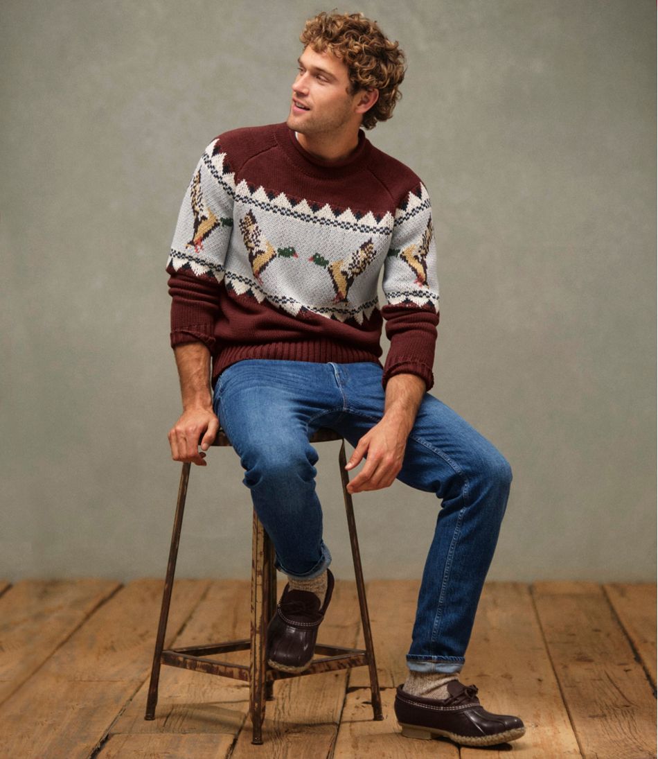 L.L.Bean Sale | Men's Signature Organic Cotton Rollneck Sweater, Fair Isle