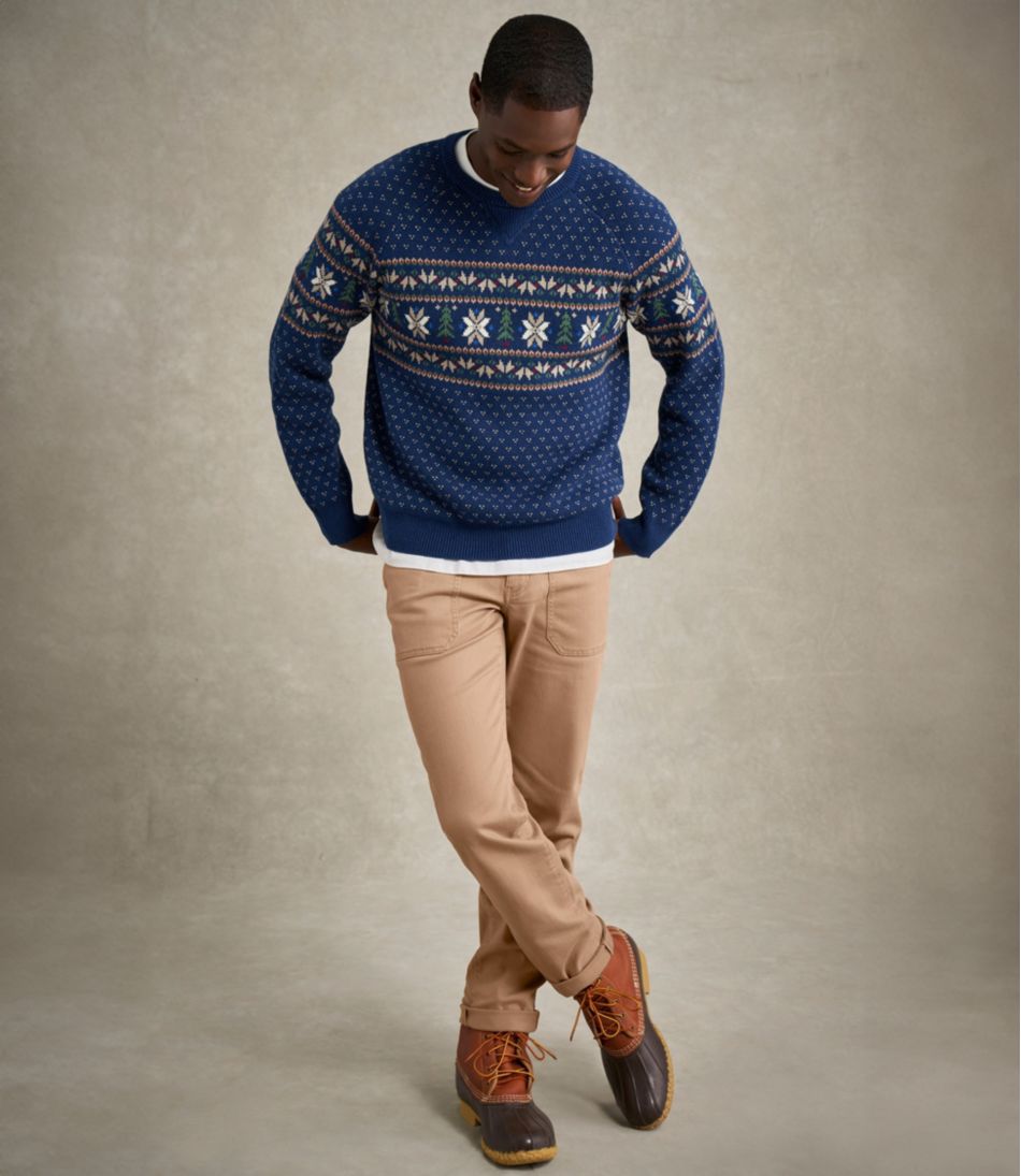 L.L.Bean On Sale | Men's Wicked Soft Cotton/Cashmere Sweater, Crewneck, Pattern
