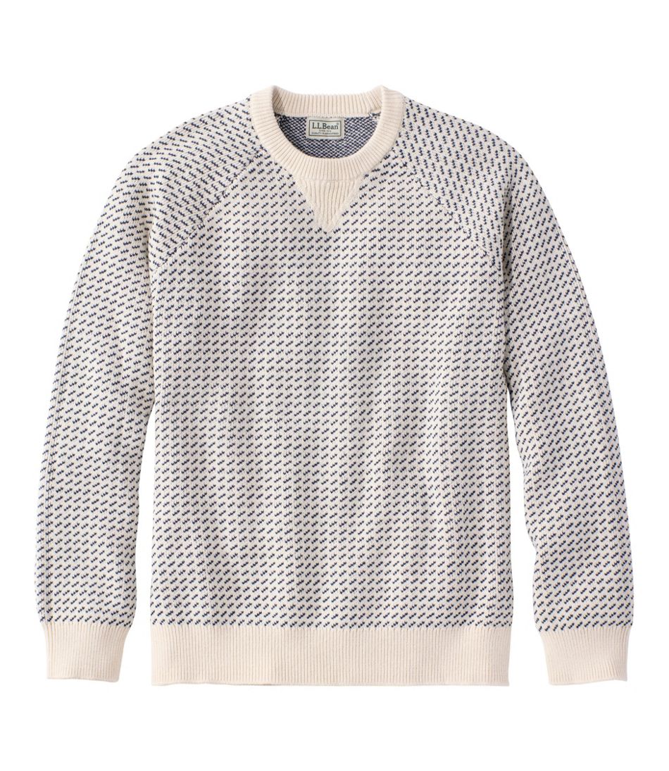 L.L.Bean On Sale | Men's Wicked Soft Cotton/Cashmere Sweater, Crewneck, Pattern