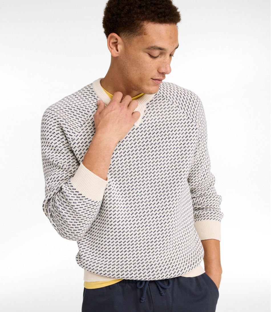 L.L.Bean On Sale | Men's Wicked Soft Cotton/Cashmere Sweater, Crewneck, Pattern