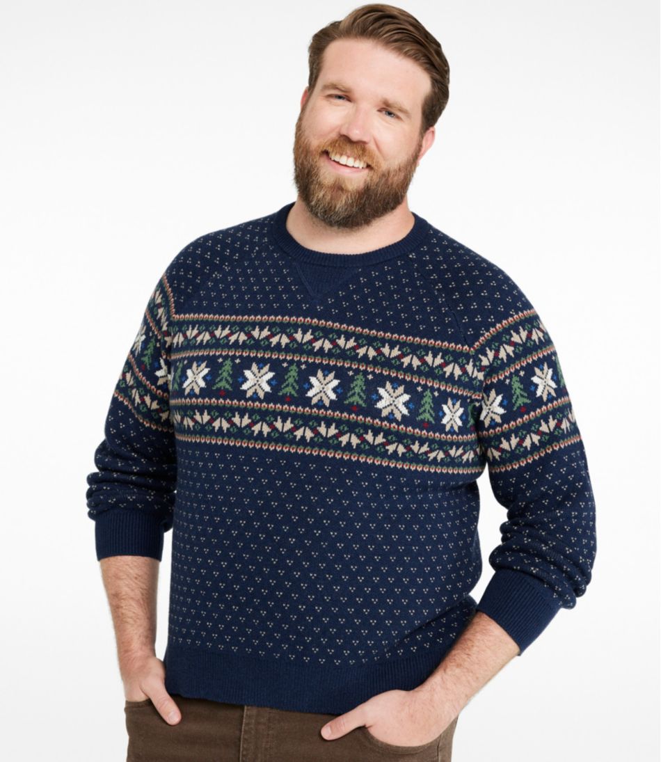 L.L.Bean On Sale | Men's Wicked Soft Cotton/Cashmere Sweater, Crewneck, Pattern