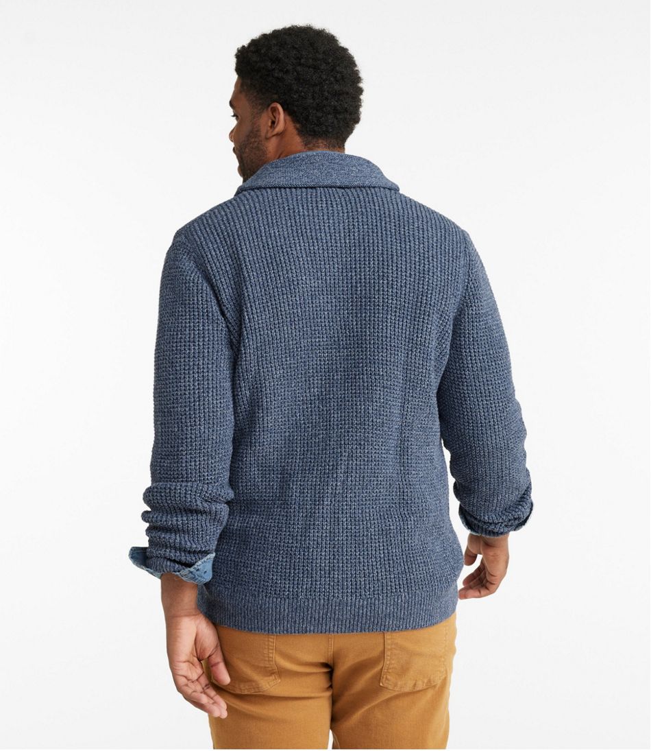 L.L.Bean US | Men's Organic Cotton Waffle Sweater, Cardigan