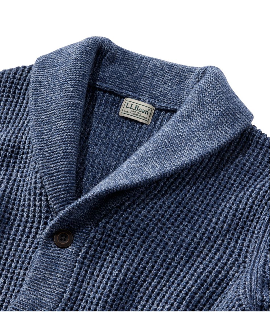 L.L.Bean US | Men's Organic Cotton Waffle Sweater, Cardigan
