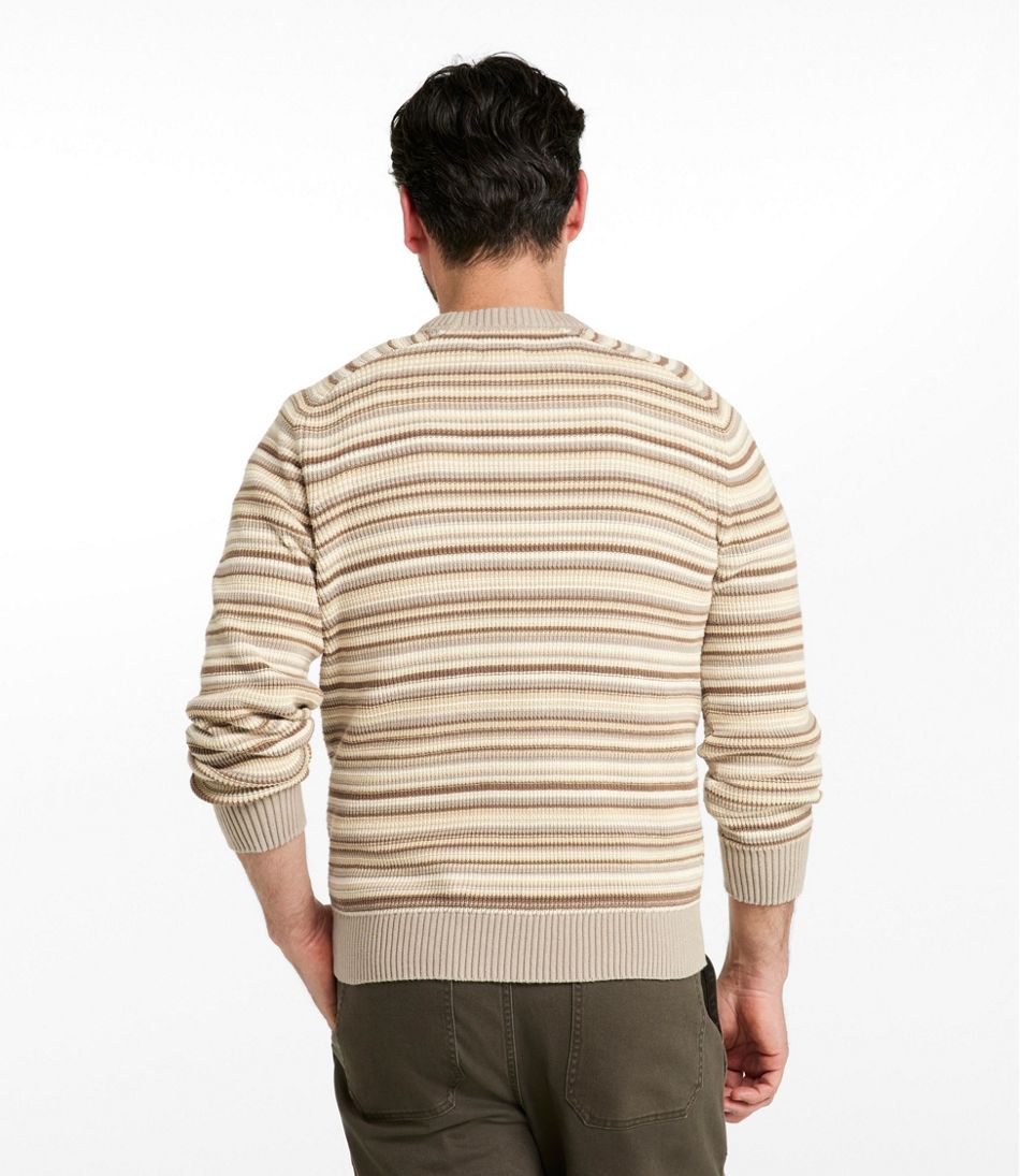 L.L.Bean On Sale | Men's Sunwashed Textured Cotton Sweater, Crewneck, Stripe