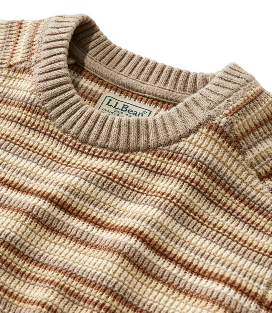 L.L.Bean On Sale | Men's Sunwashed Textured Cotton Sweater, Crewneck, Stripe
