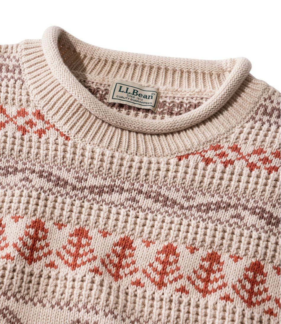 L.L.Bean For Sale | Men's Organic Cotton Waffle Sweater, Crewneck, Fair Isle