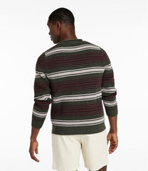 L.L.Bean New | Men's Organic Cotton Waffle Sweater, Rollneck Crew, Stripe