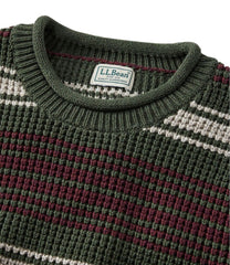 L.L.Bean New | Men's Organic Cotton Waffle Sweater, Rollneck Crew, Stripe
