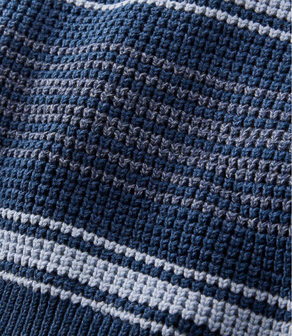 L.L.Bean Online | Men's Organic Cotton Waffle Sweater, Quarter Zip, Stripe