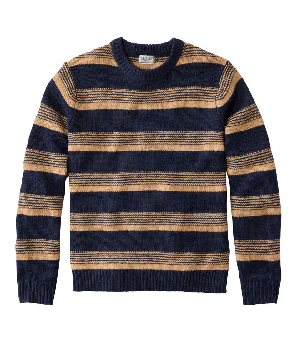 L.L.Bean Discount | Men's Bean's Classic Ragg Wool Sweater, Crewneck, Stripe