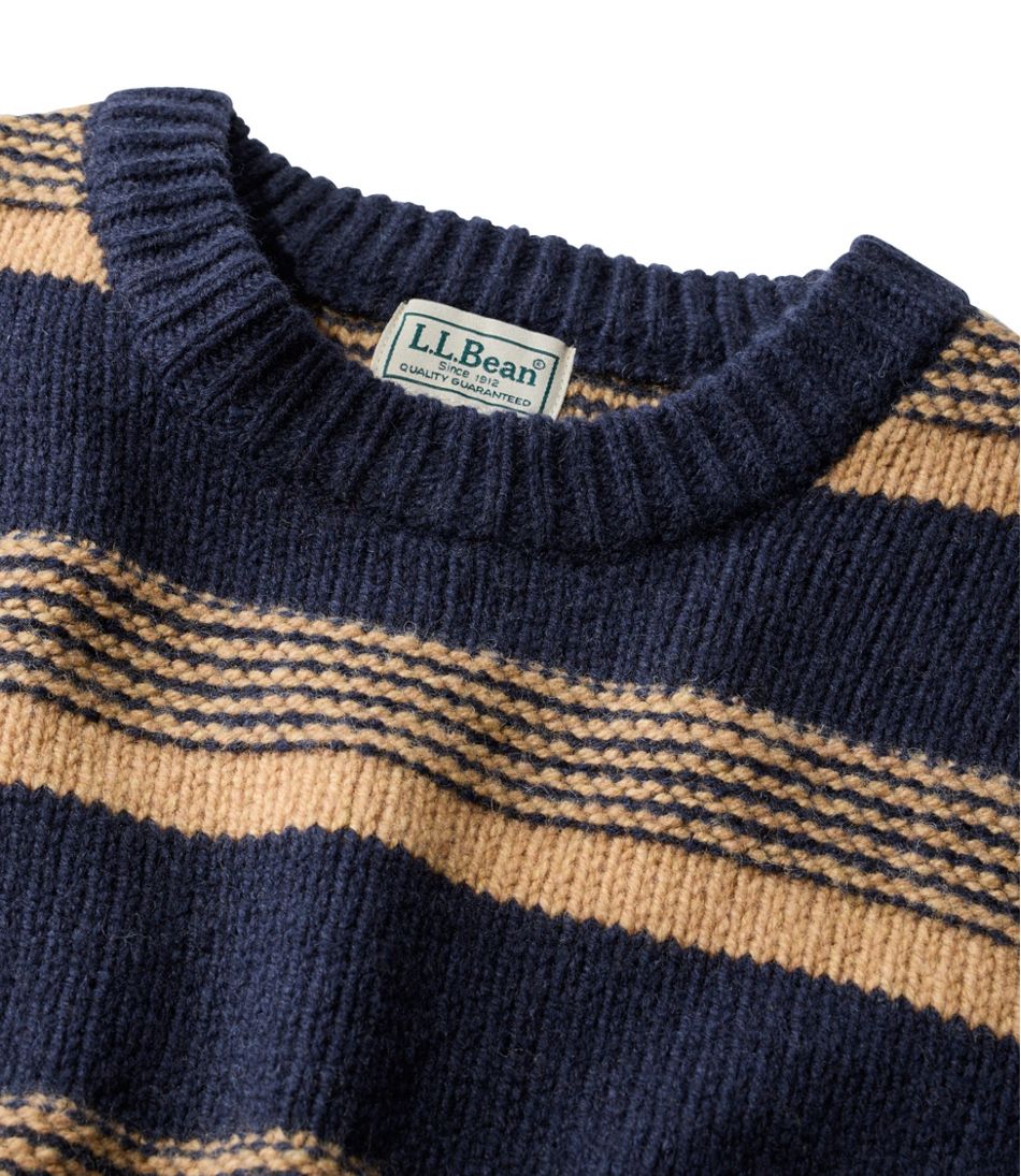 L.L.Bean Discount | Men's Bean's Classic Ragg Wool Sweater, Crewneck, Stripe
