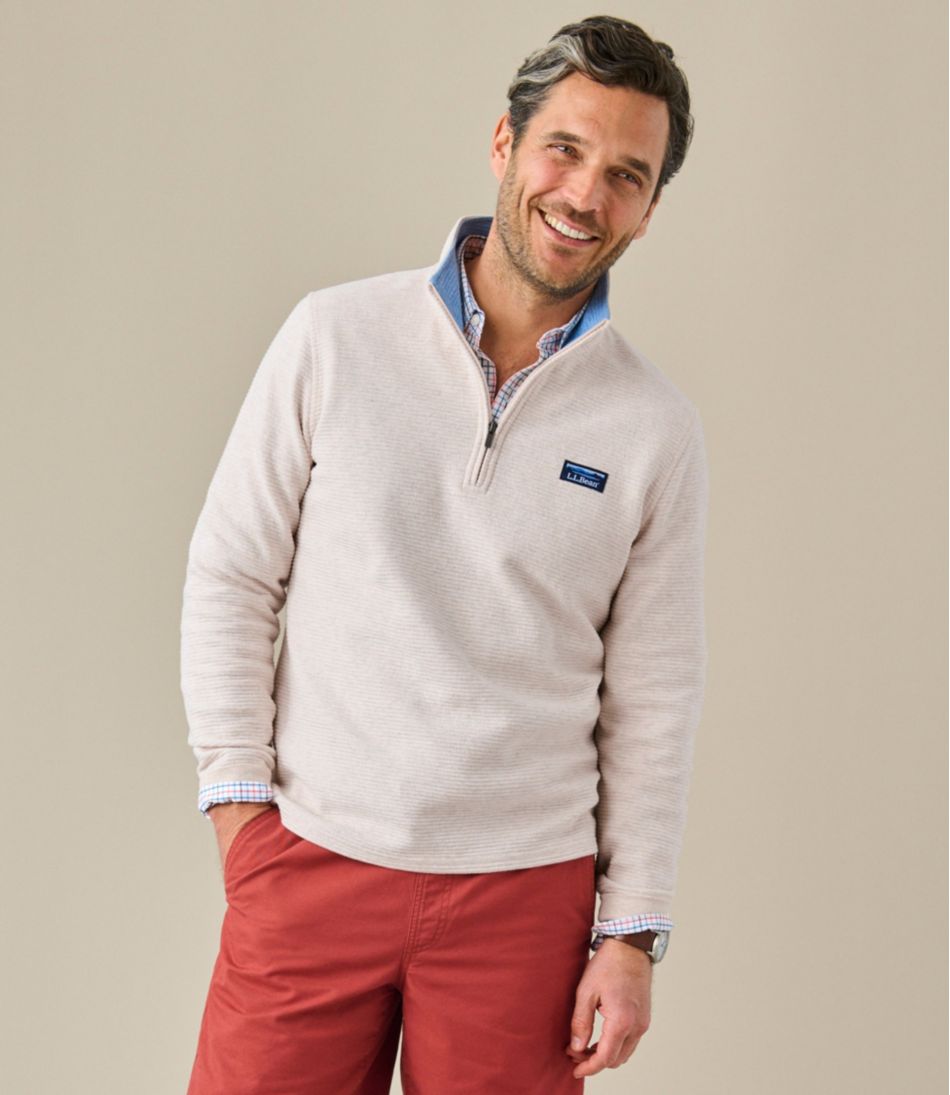 L.L.Bean New | Men's Lakewashed Double-Knit Quarter-Zip Pullover
