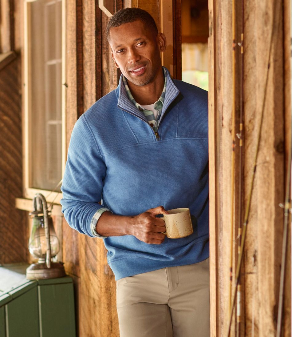 L.L.Bean Discount | Men's All Seasons Textured Sweats, Quarter-Zip