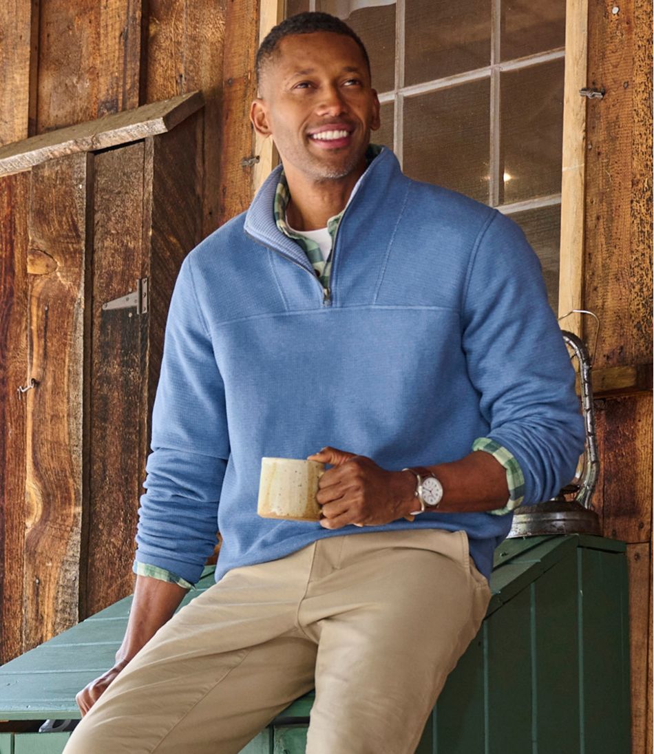 L.L.Bean Discount | Men's All Seasons Textured Sweats, Quarter-Zip