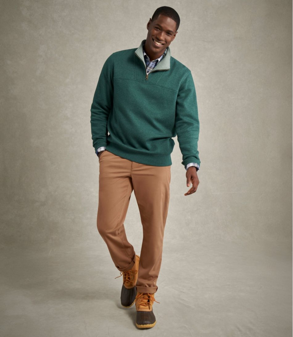 L.L.Bean Discount | Men's All Seasons Textured Sweats, Quarter-Zip