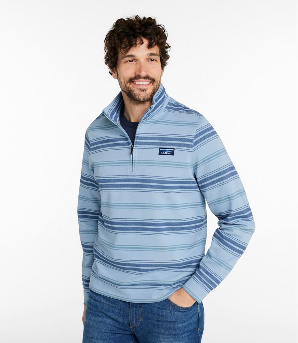 L.L.Bean For Sale | Men's Comfort Stretch Performance® Piqué, Quarter-Zip Pullover, Stripe