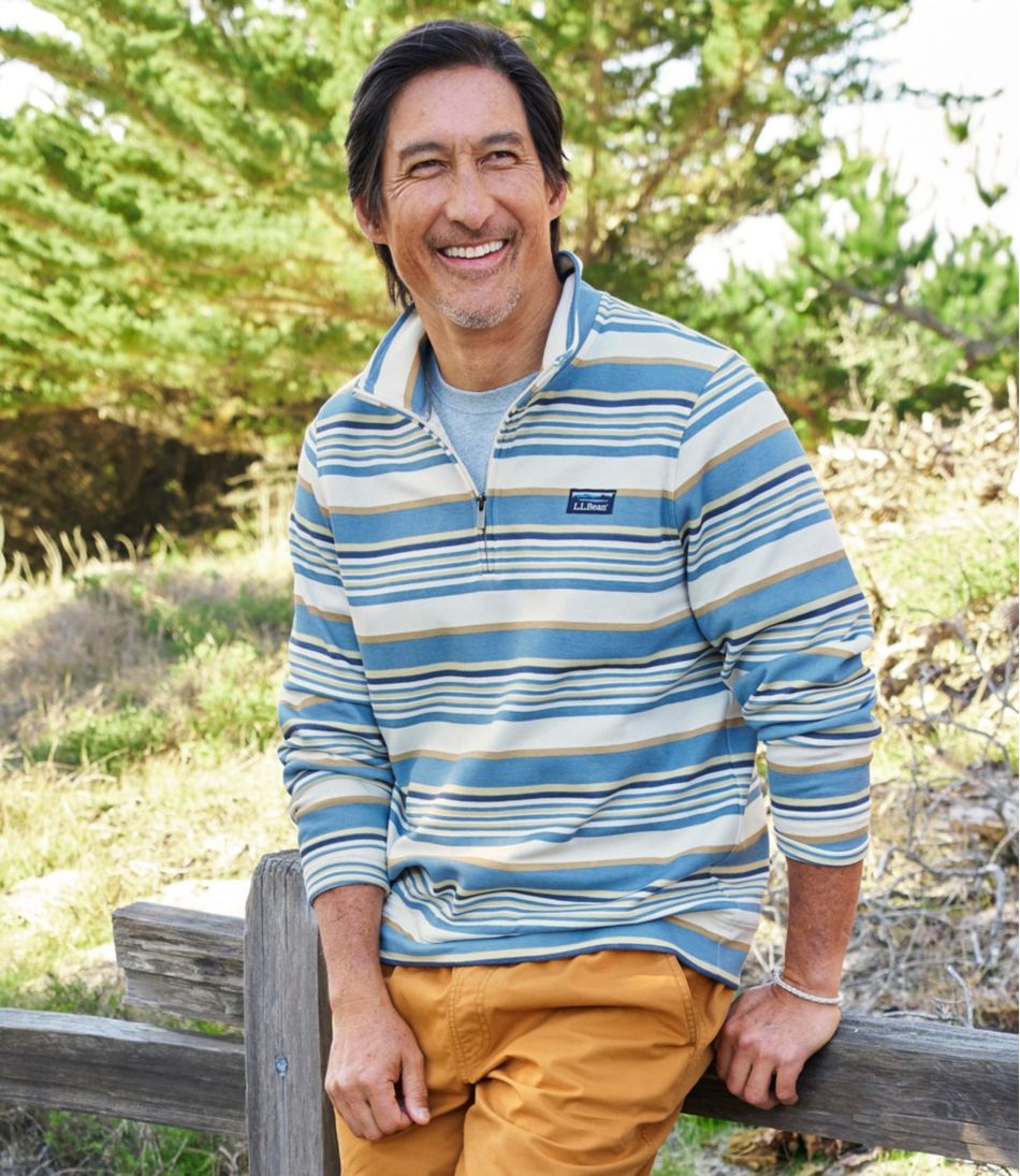 L.L.Bean For Sale | Men's Comfort Stretch Performance® Piqué, Quarter-Zip Pullover, Stripe