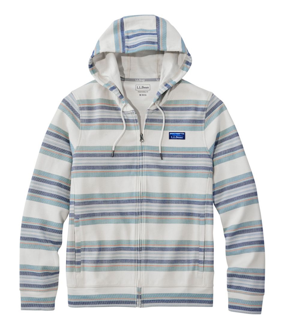 L.L.Bean Outlet | Men's Comfort Stretch Performance® Piqué, Full-Zip Hoodie, Stripe