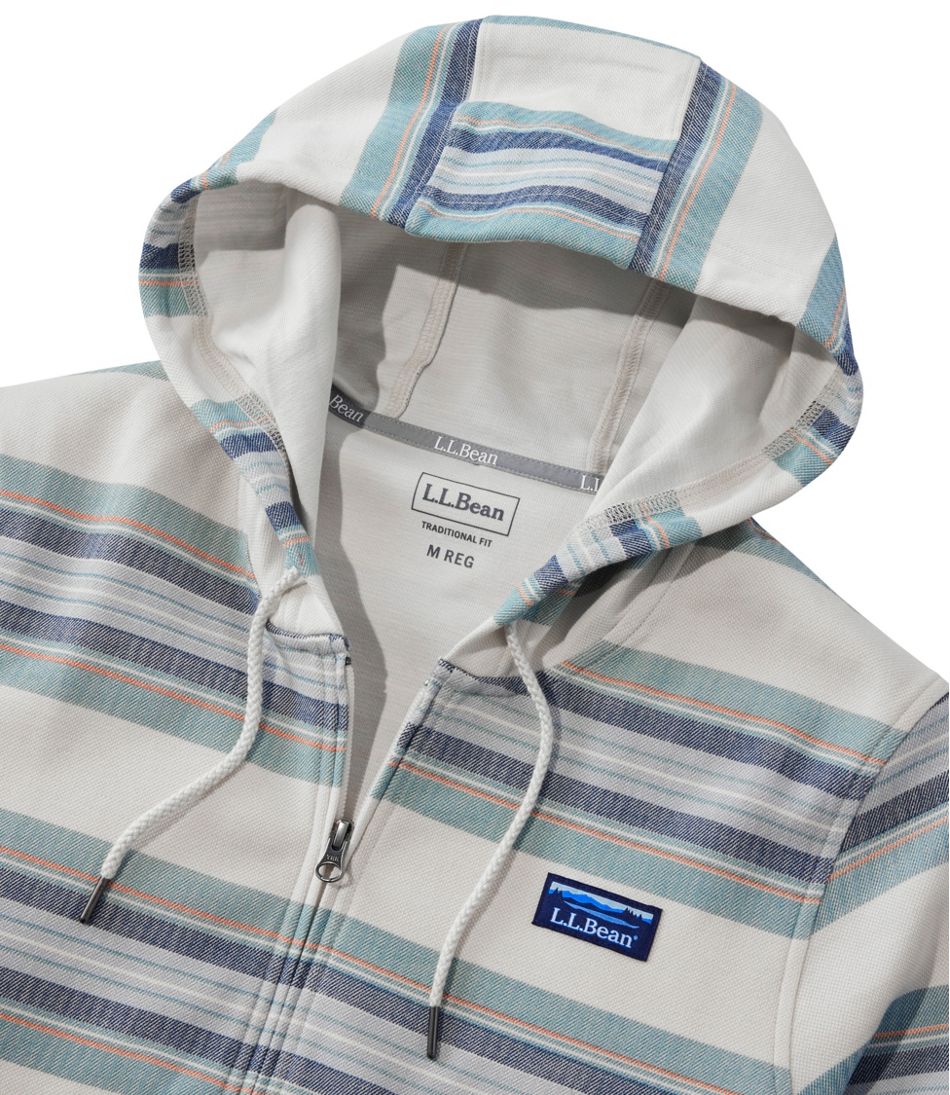 L.L.Bean Outlet | Men's Comfort Stretch Performance® Piqué, Full-Zip Hoodie, Stripe