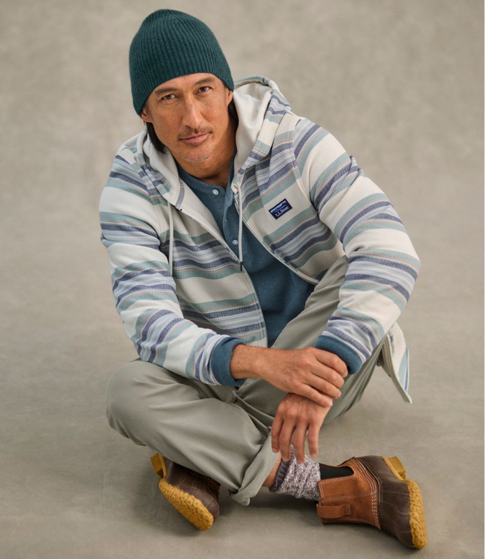 L.L.Bean Outlet | Men's Comfort Stretch Performance® Piqué, Full-Zip Hoodie, Stripe