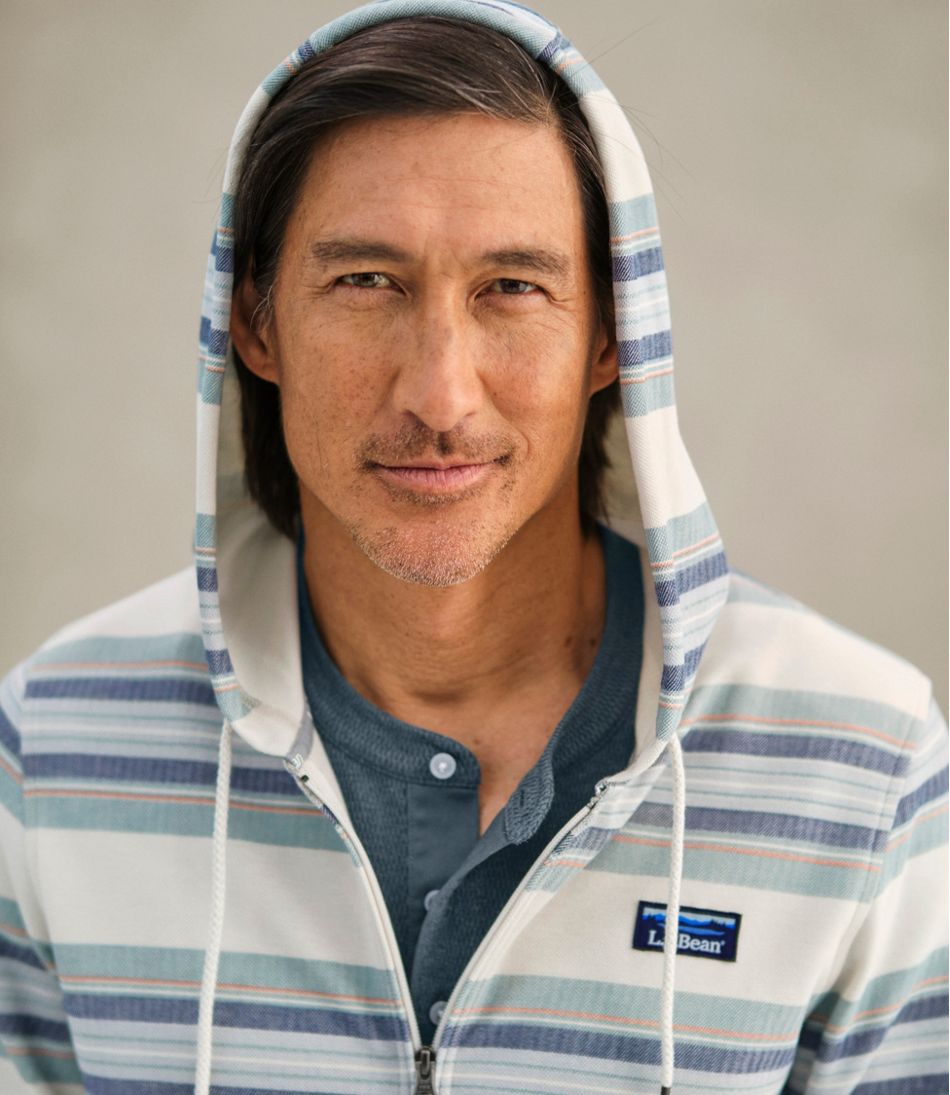 L.L.Bean Outlet | Men's Comfort Stretch Performance® Piqué, Full-Zip Hoodie, Stripe