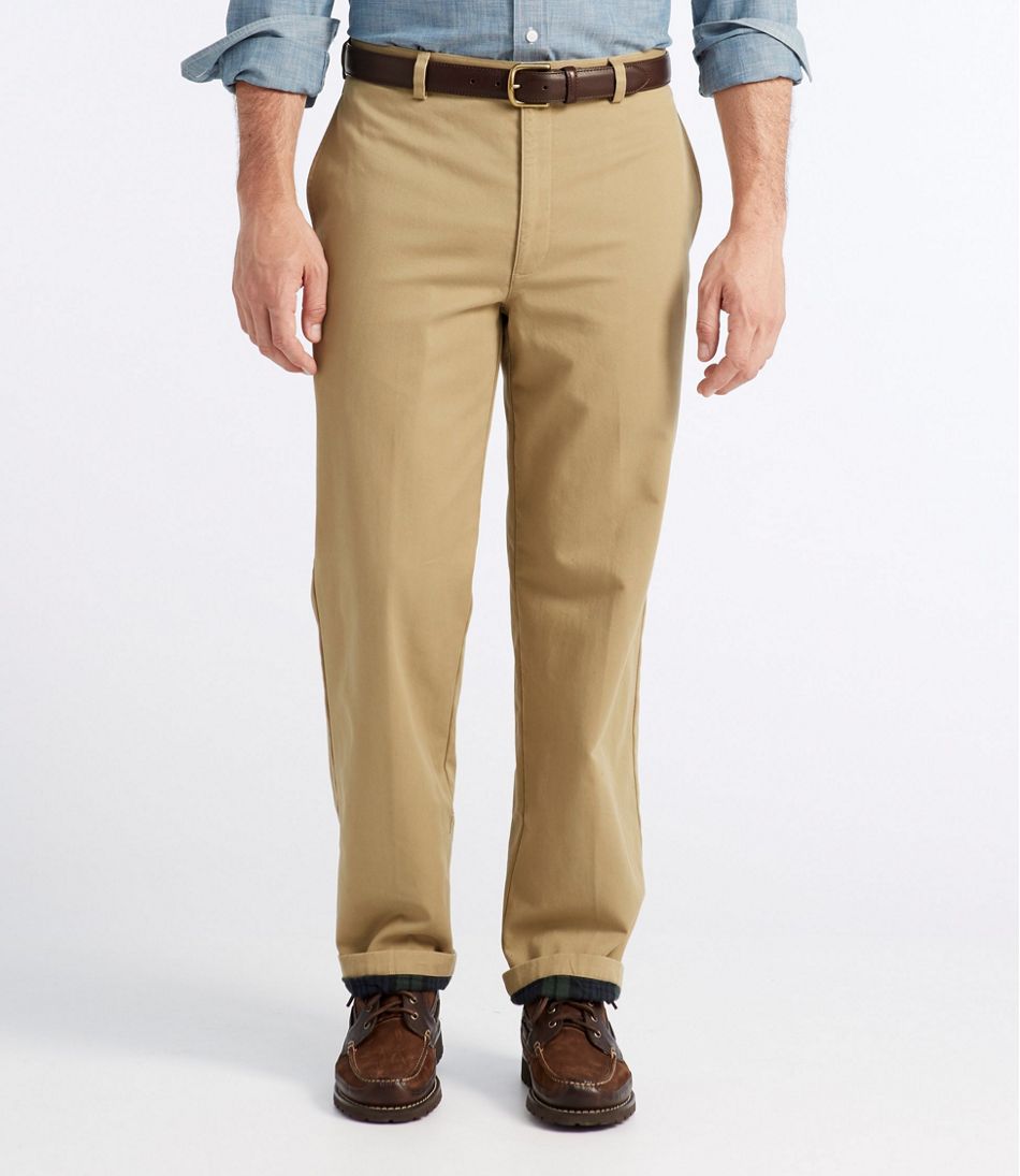 L.L.Bean Outlet | Men's Double L® Chinos, Natural Fit, Plain Front, Flannel-Lined