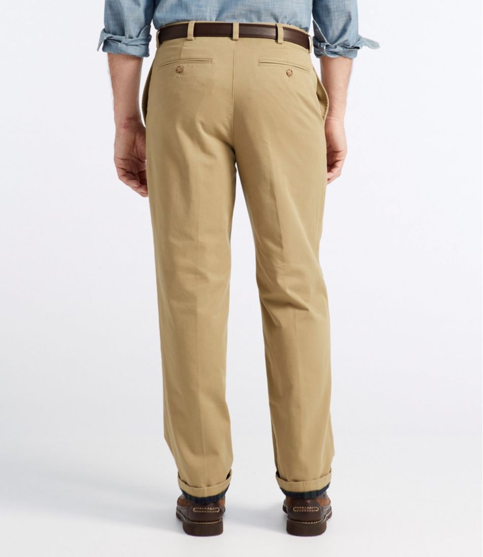 L.L.Bean Outlet | Men's Double L® Chinos, Natural Fit, Plain Front, Flannel-Lined