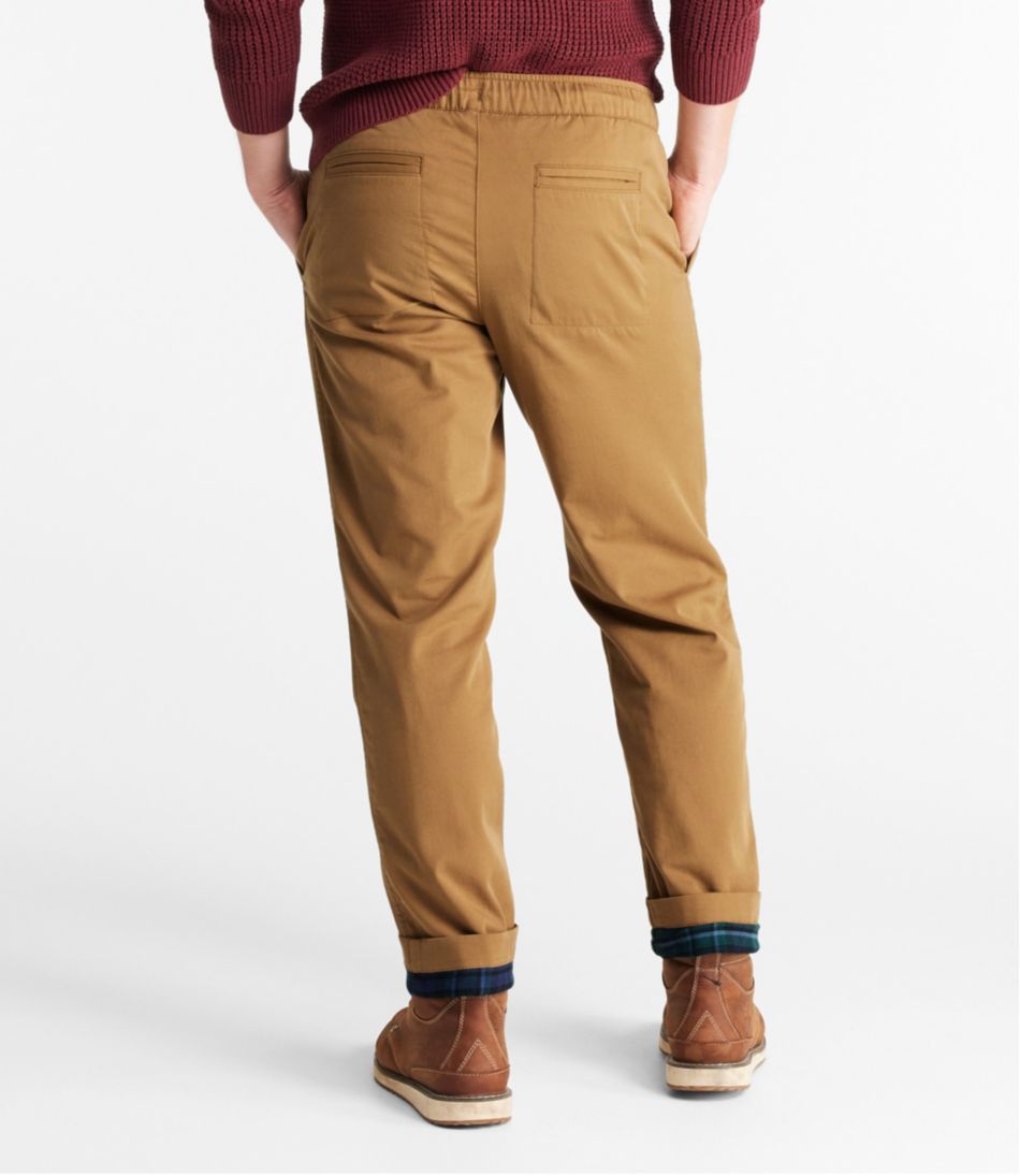 L.L.Bean New | Men's Comfort Stretch Dock Pants, Standard Fit, Straight Leg, Flannel-Lined