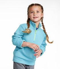 L.L.Bean Online | Kids' Ridgeknit Pullover, Glow-in-the-Dark Quarter-Zip