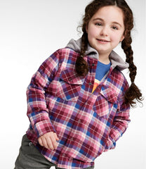L.L.Bean Discount | Kids' Fleece-Lined Flannel Shirt, Hooded Plaid