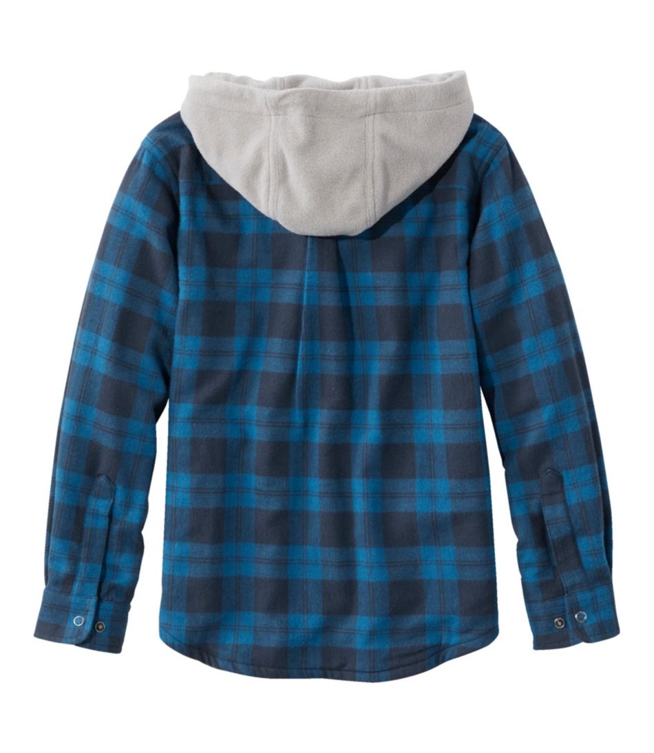 L.L.Bean Discount | Kids' Fleece-Lined Flannel Shirt, Hooded Plaid