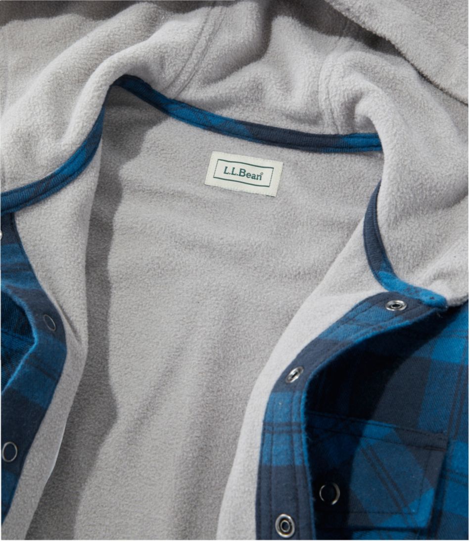 L.L.Bean Discount | Kids' Fleece-Lined Flannel Shirt, Hooded Plaid