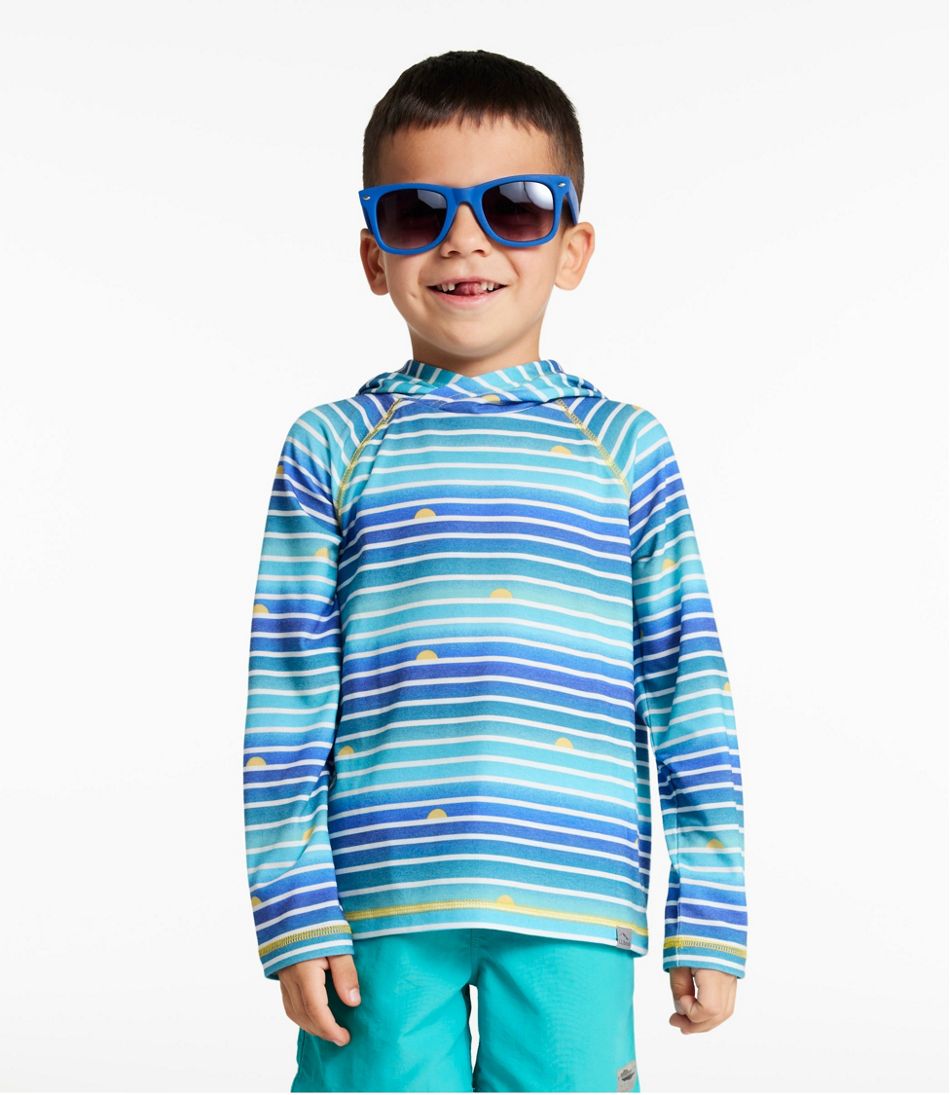 L.L.Bean New | Kids' Everyday SunSmart® Hooded Tee, Long-Sleeve Stripe