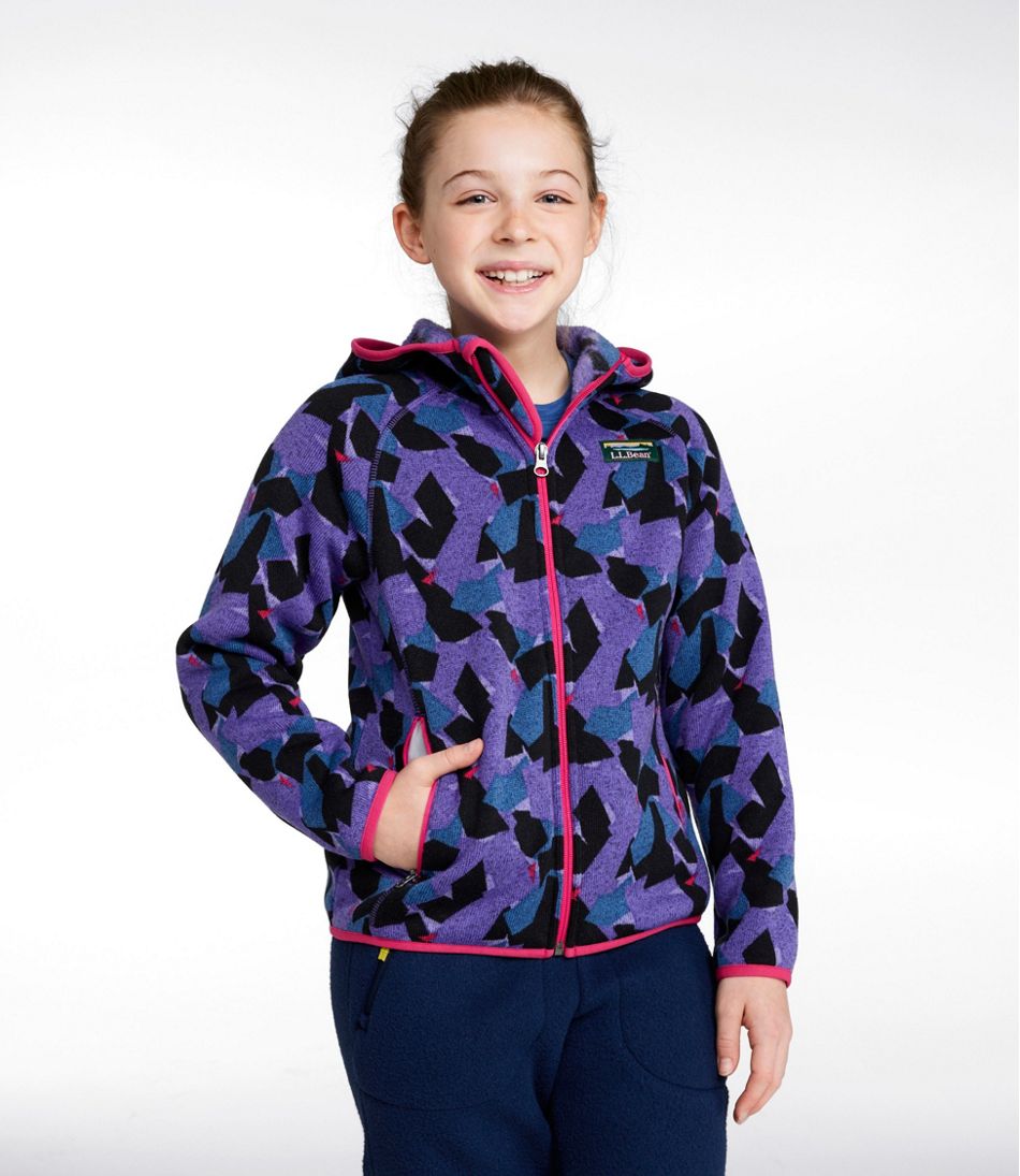 L.L.Bean | Kids' Sweater Fleece, Hooded Print