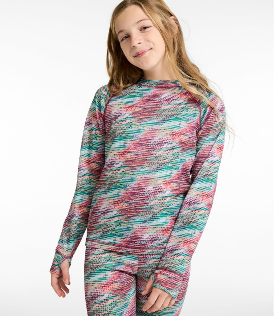 L.L.Bean Discount | Kids' Wicked Warm Midweight Long Underwear, Top Print