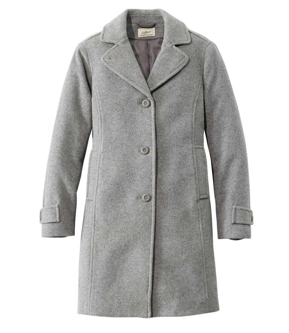 L.L.Bean New | Women's Classic Lambswool Polo Coat, Three-Quarter Length