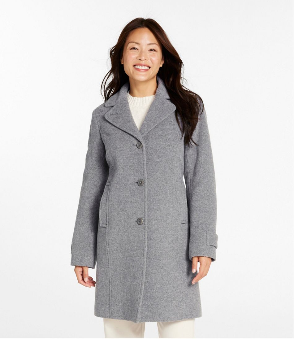 L.L.Bean New | Women's Classic Lambswool Polo Coat, Three-Quarter Length