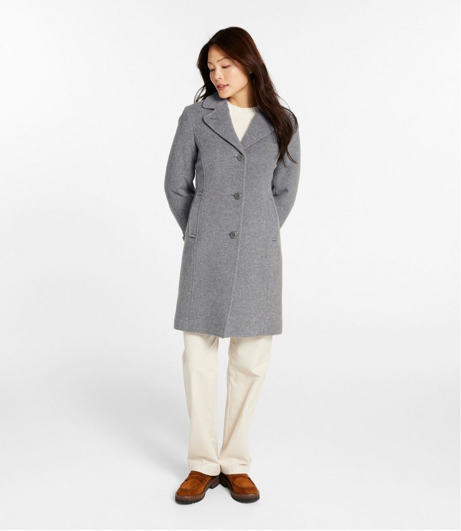 L.L.Bean New | Women's Classic Lambswool Polo Coat, Three-Quarter Length