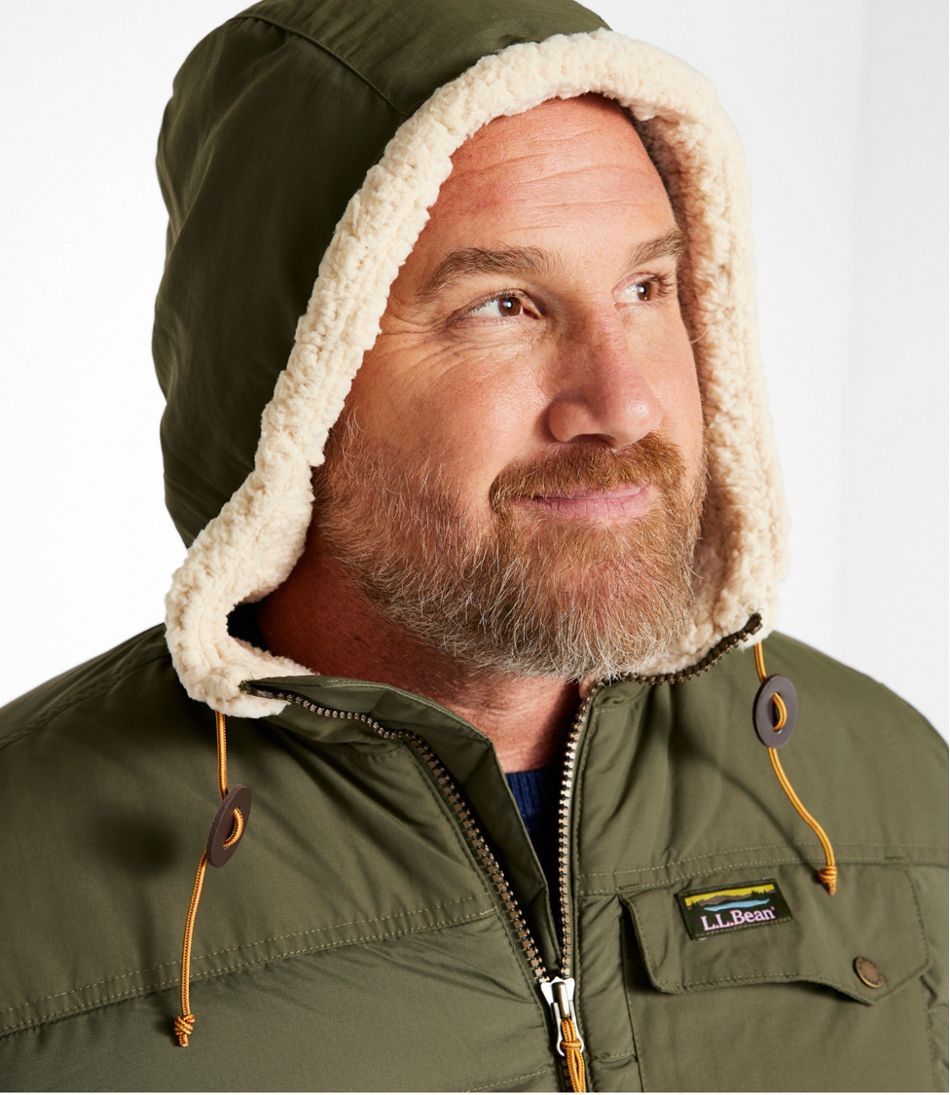 L.L.Bean Sale | Men's Mountain Classic Down Hooded Jacket, Sherpa-Lined